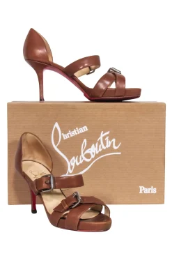 Christian Louboutin - Cognac "Atalanta 85 Calf Zip" Sz 6.5