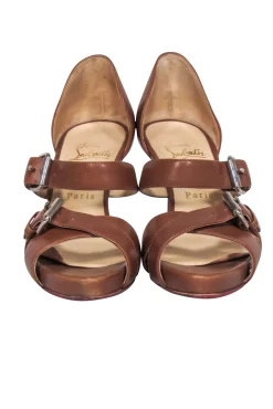 Christian Louboutin - Cognac "Atalanta 85 Calf Zip" Sz 6.5