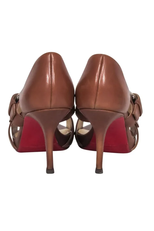 Christian Louboutin - Cognac "Atalanta 85 Calf Zip" Sz 6.5
