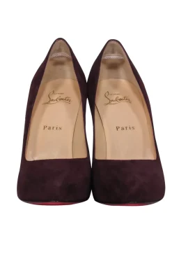 Christian Louboutin - Deep Plum Suede "New Declic" Pumps Sz 7.5