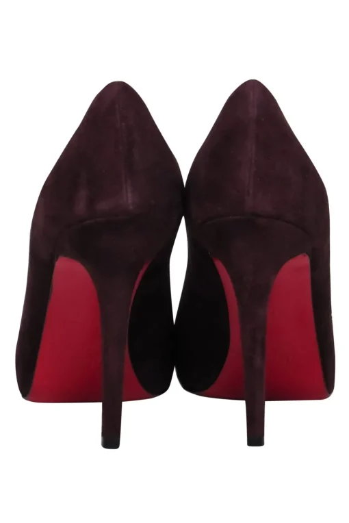 Christian Louboutin - Deep Plum Suede "New Declic" Pumps Sz 7.5