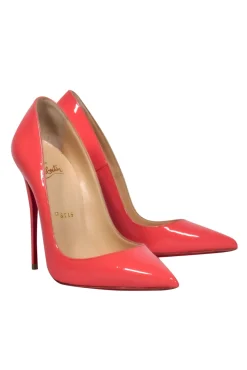 Christian Louboutin - Pink Patent Leather Pointed Toe Stilettos Sz 6