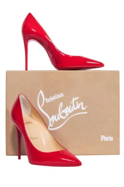 Christian Louboutin - Red "Kate 100" Patent Basic Pumps Sz 6.5