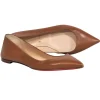 Christian Louboutin - Tan Leather Pointed Toe Flats Sz 7
