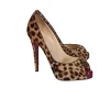 Christian Louboutin - Tan Leopard Print Peep Toe Pumps Sz 9.5