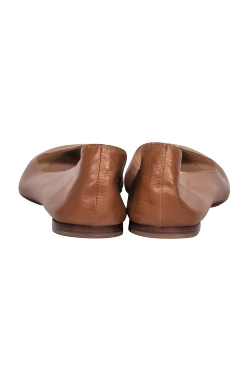 Christian Louboutin - Tan Leather Pointed Toe Flats Sz 7