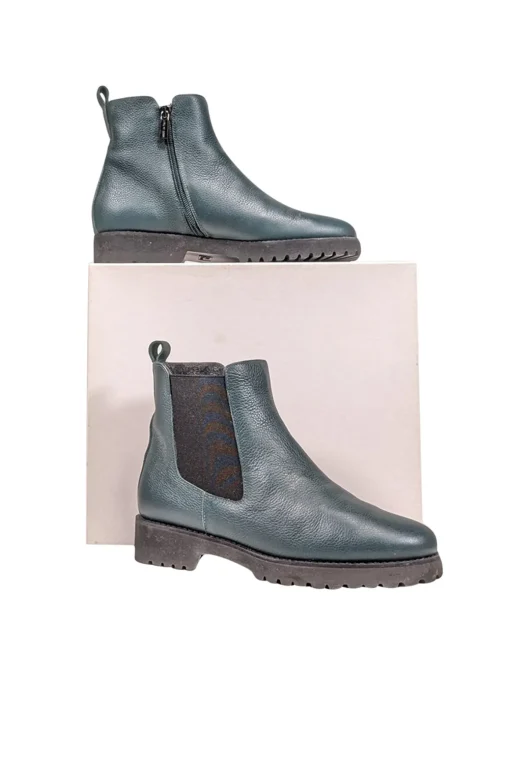 Christina Elle - Hunter Green Leather Short Boots Sz 8.5