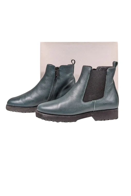 Christina Elle - Hunter Green Leather Short Boots Sz 8.5