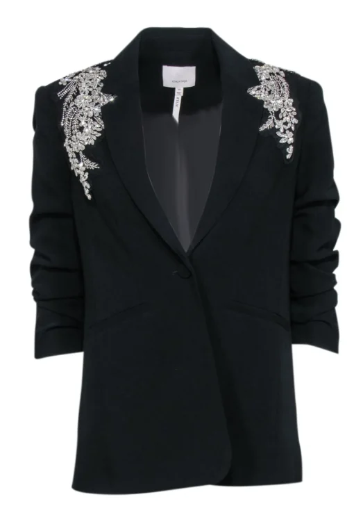 Cinq a Sept - Black "Kylie Crystal Embellished" Blazer Sz 00
