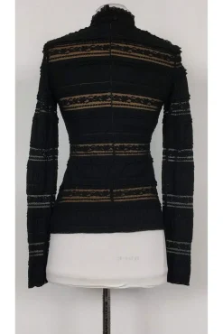 Cinq a Sept - Black Lace Cut Out Top Sz XS