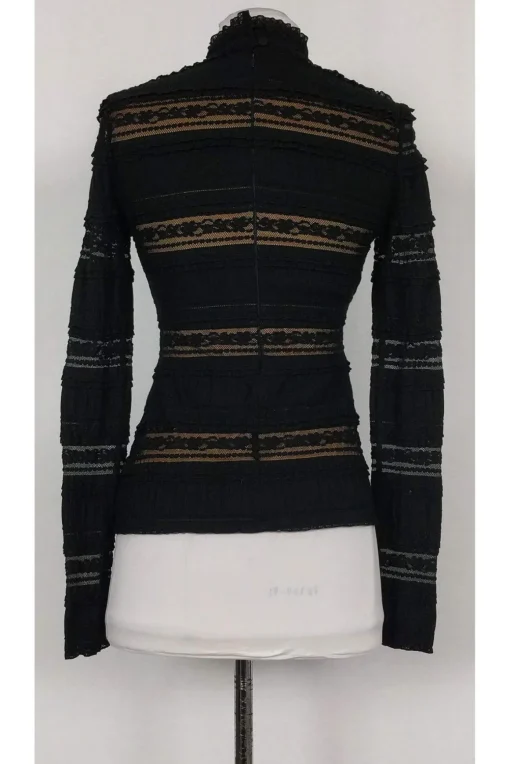 Cinq a Sept - Black Lace Cut Out Top Sz XS