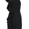 Cinq a Sept - Black Sleeveless Ruffle Front Sheath Dress Sz 10