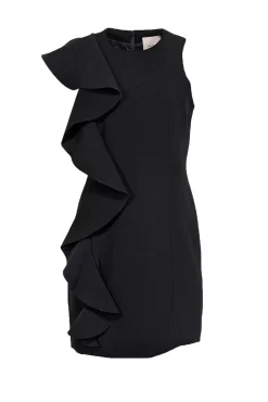 Cinq a Sept - Black Sleeveless Ruffle Front Sheath Dress Sz 10