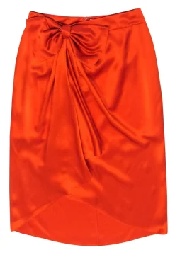 Cinq a Sept - Blood Orange "Emma Bow" Silk Skirt Sz 8