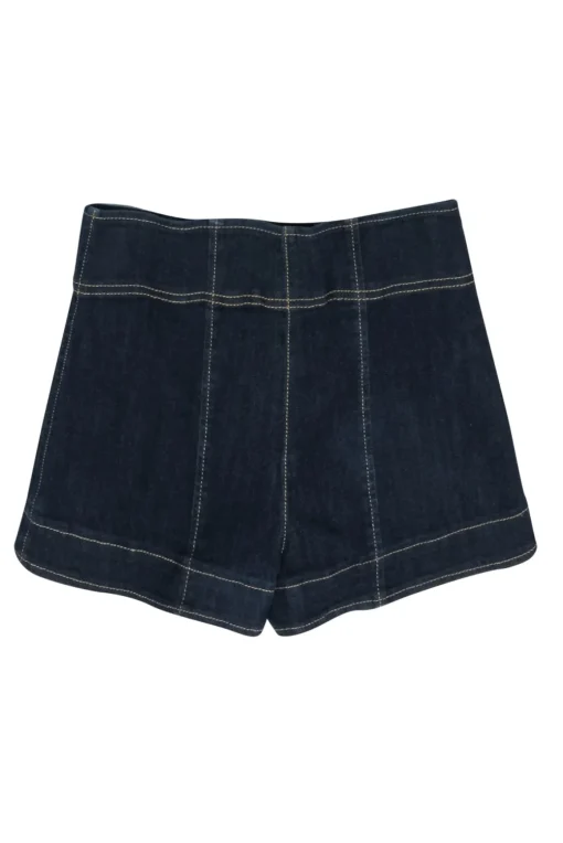 Cinq a Sept - Dark Wash High Waisted Denim Shorts w/ Contrast Stitching Sz 0