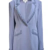 Cinq a Sept - Dusty Blue Beaded Trim Blazer Sz 14