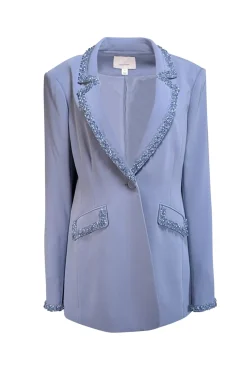 Cinq a Sept - Dusty Blue Beaded Trim Blazer Sz 14