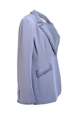 Cinq a Sept - Dusty Blue Beaded Trim Blazer Sz 14