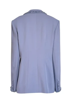 Cinq a Sept - Dusty Blue Beaded Trim Blazer Sz 14