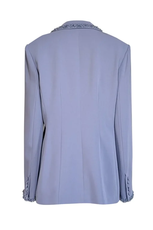 Cinq a Sept - Dusty Blue Beaded Trim Blazer Sz 14