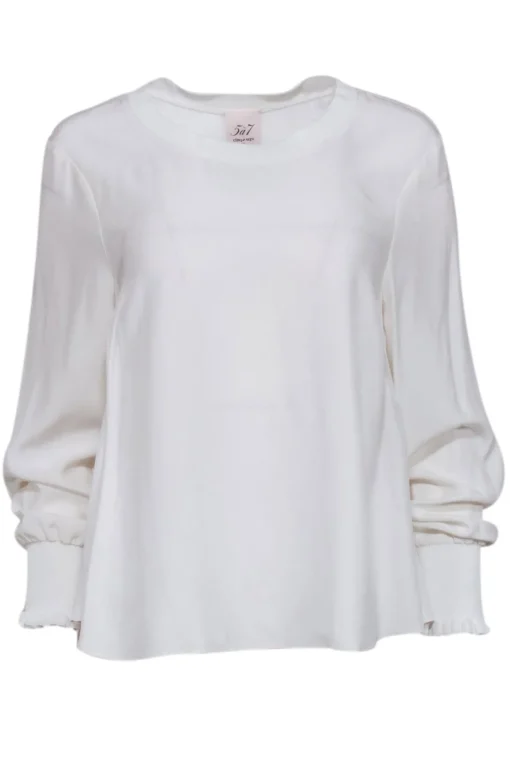 Cinq a Sept - Ivory Silk Long Sleeve Blouse Sz M