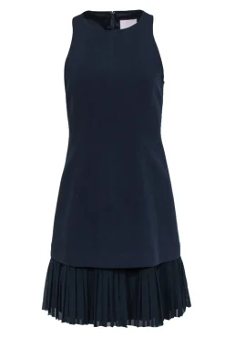 Cinq a Sept - Navy Sheath Dress w/ Pleated Drop Hem Sz 4