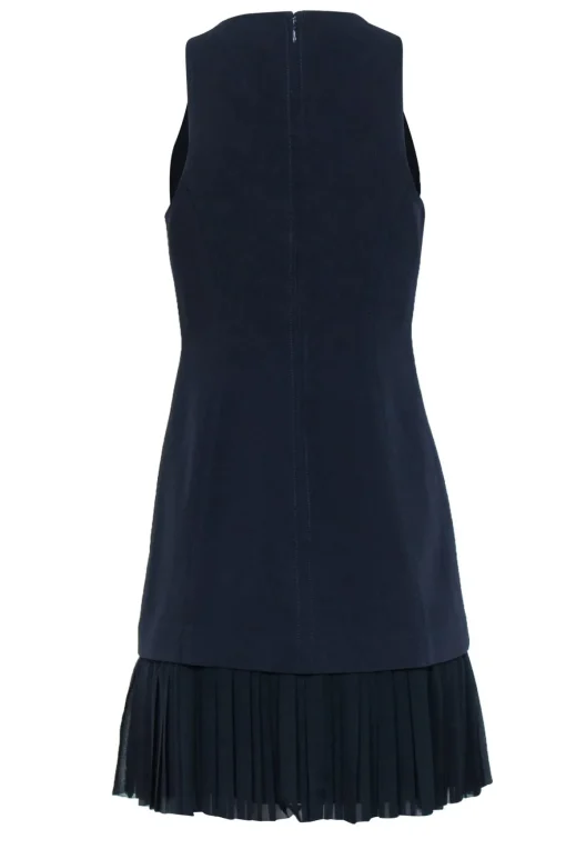 Cinq a Sept - Navy Sheath Dress w/ Pleated Drop Hem Sz 4
