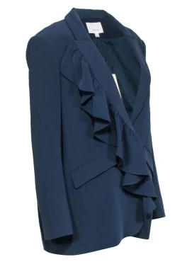 Cinq a Sept - Peacock Blue Ruffled "Margo" Blazer Sz 8