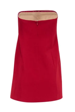 Cinq a Sept - Red Strapless Mini Dress w/ Tassel Trimmed Ruffle Sz 12