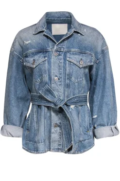 Citizens of Humanity - Denim Blue Oversized Jacket w/ Tie Sz XS