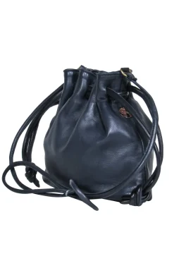 Clare V. - Navy Leather Drawstring Bucket-Style Crossbody
