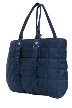 Clare V. - Navy Quilted Puffer "Trapezienne" Tote
