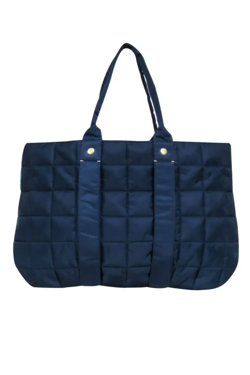 Clare V. - Navy Quilted Puffer "Trapezienne" Tote