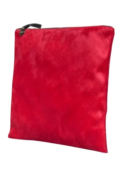 Clare V. - Red Calf Hair Zipper Clutch