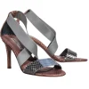 Claudia Ciuti - Rose Gold & grey Snakeskin Textured strappy Sandals Sz 6.5
