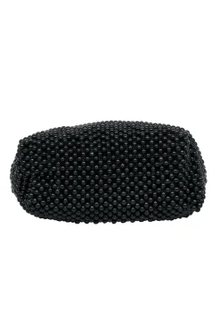 Cleobella - Black Beaded Handbag w/ Marble Handles