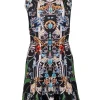 Clover Canyon - Black Abstract Jewel Print Sleeveless Mini Dress Sz XS