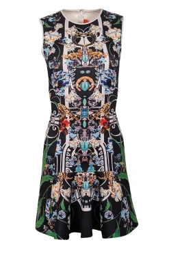 Clover Canyon - Black Abstract Jewel Print Sleeveless Mini Dress Sz XS