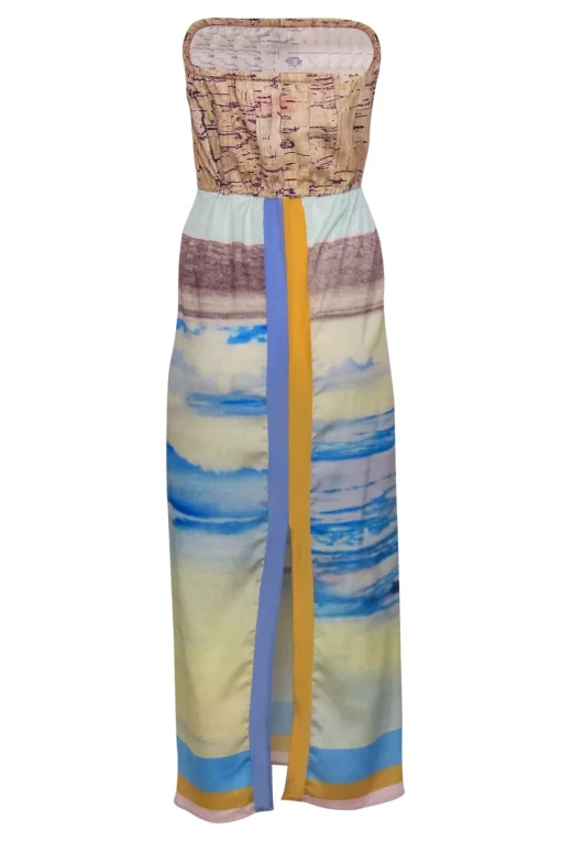Clover Canyon - Multicolor Multi-Print Strapless Maxi Dress Sz S