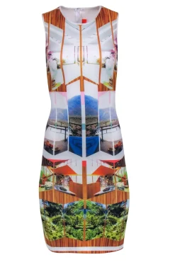 Clover Canyon - White w/ Multi Color Abstract Print Dress Sz XS