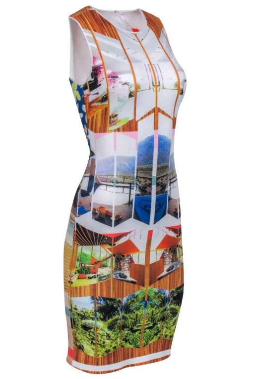 Clover Canyon - White w/ Multi Color Abstract Print Dress Sz XS