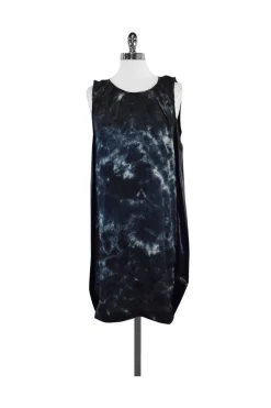 Clu - Black & Blue Mixed Media Dress Sz S