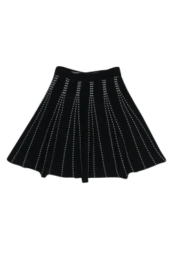 Club Monaco - Black & White Knit "Plunetta" Circle Skirt Sz XS