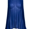 Club Monaco - Cobalt Pleated Sheer Tank w/ Back Purple Bow Sz XS