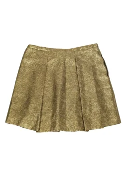 Club Monaco - Gold Brocade Pleated Skirt Sz 10