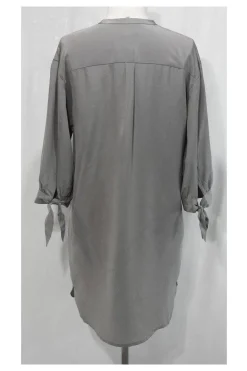 Club Monaco - Grey 100% Silk Button Down Dress Sz 2