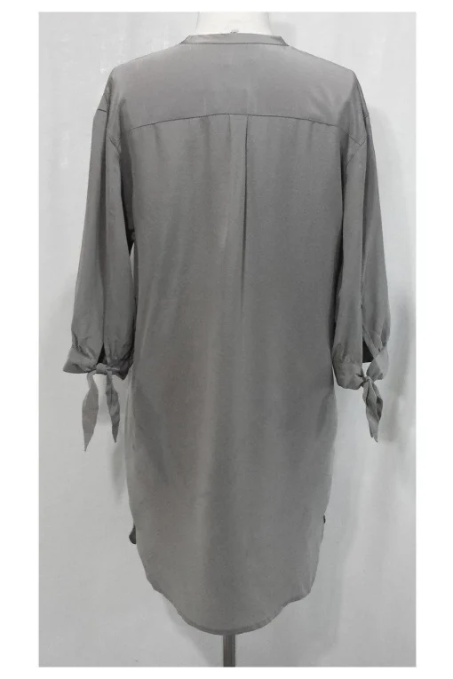 Club Monaco - Grey 100% Silk Button Down Dress Sz 2