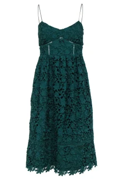 Club Monaco - Hunter Green Floral Lace Sleeveless Midi Dress Sz 0