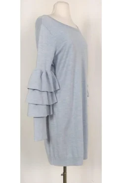 Club Monaco - Light Blue Ruffle Sleeve Dress Sz L