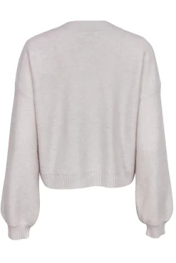 Club Monaco - Light Grey Cashmere Button-Up Cropped Balloon Sleeve Cardigan Sz M